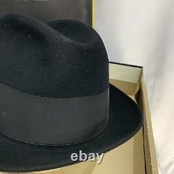 Champ Noir Feel The Felt Fedora Hat Taille 7 1/2 Excellent État Vintage