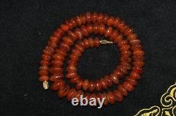 Collier de perles en cornaline ancienne authentique et naturelle en excellent état