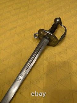 Épée Wallonne Antique, Tout Original, Lame Signée Sahagum, Excellent État