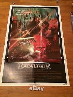 Excalibur 1981 Original Us Une Affiche Du Film Feuille En Excellent État