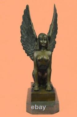 Fabriqué À La Main French Cast Bronze Sphinx Égyptien Excellent État D'origine Gift