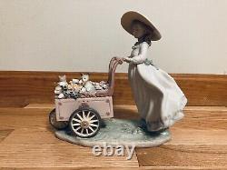 Figurine Lladro Vintage #6141 Kitty Cart Retraité Grand En Excellent État