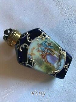 Flacon miniature de parfum Meissen avec bouchon vers 1880 en excellent état