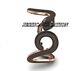 Forme De Serpent Naturel Rosecut Noir Onyx, 925 Argent Sterling Vintage Bangle