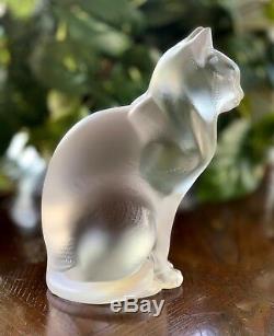 France Lalique Chat Cat Sitting Assis Excellent État Signé Et Authentique