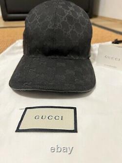 Gucci Original Gg Canvas Baseball Hat Avec Web Black Excellent État