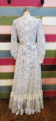 Gunne Sax par Jessica, Robe des années 70 à motif floral Prairie Boho, taille 6 pour femmes, en excellent état.