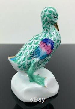Herend Vert Résille Canard Ducky 2.5 Figurine Condition Excellente