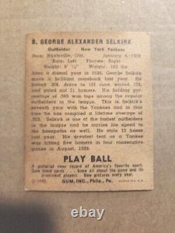 Lot de cartes de baseball de 1940 en excellent état, incluant Twinkletoes Selkirk