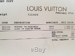 Louis Vuitton Alma Monogramme Pm Excellent État Avec Réception Originale