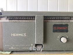 Machine à écrire Hermes 2000 avec étui d'origine en excellent état de fonctionnement