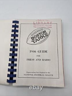 Manuel des effectifs de la NFL de 1946 Tous les guides des médias des 10 équipes Joyau rare