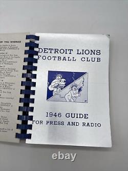 Manuel des effectifs de la NFL de 1946 Tous les guides des médias des 10 équipes Joyau rare