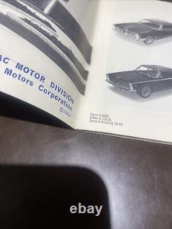 Manuel du propriétaire de la Pontiac GTO Tempest de 1965 en excellent état d'origine, non une reproduction.