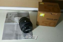 Nikon Af Nikkor 50mm F1.4 Lentille D Excellent État Original Boîte / Manuel