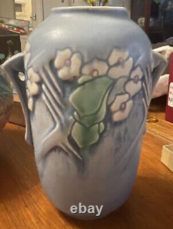Old Roseville Vase Bleu Clemena Excellent État