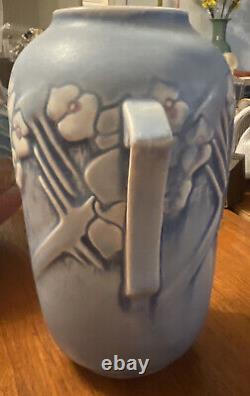 Old Roseville Vase Bleu Clemena Excellent État