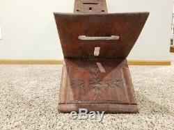 Rare Antique Vintage Africaine En Bois Sculpté Accouchement Chaise Excellente Forme Ornement