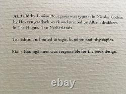 Rare Louise Bourgeois A Signé Livre 1994 Album Excellente Condition Édition 850