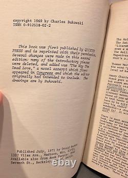 Rare. Un échantillon de Bukowski. 1971 Druid Books. Excellent état.