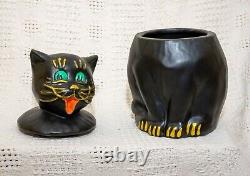 Rare Vintage Mccoy Coalby Black Cat Cookie Jar 1967 Excellent État