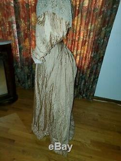 Splendide 1880. Antique Silk & Velvet Agitation Robe Excellent Condition A Voir