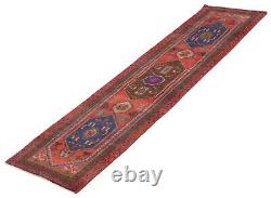 Tapis de zone géométrique vintage 2'5 x 9'4 Tapis en laine traditionnel noué à la main