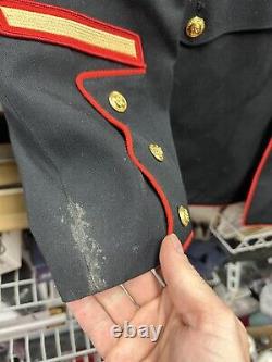 Usmc Marine Corps Robe Blues Veste 46 Long Excellent État Difficile À Trouver
