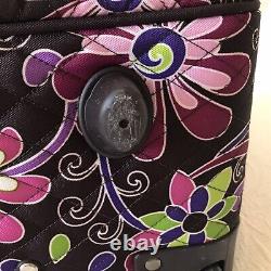 Vera Bradley Purple Punch 17 Rolling Tote Carry On Bagage- Excellent État