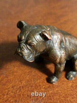 Vieille Figurine D'un Bulldog. Bronze. Urss. Original. Excellent État 34752