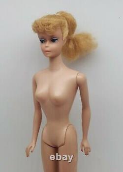 Vintage Années 1960 Authentique Ponytail Barbie Doll Pas D’oreille Verte, Excellent État