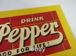 Vintage Dr Pepper Soda Publicité Tin Sign Excellent État 211-y