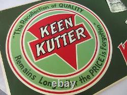 Vintage Keen Kutter Tools Publicité Tin Sign Excellent État 293-z