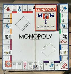 Vintage Monopoly Jeu Excellent État Complete $tag Composants De Boîte D'origine