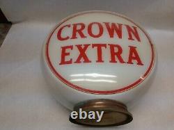 Vintage Original Pompe À Gaz Globe Crown Extra Excellent État Avec Base En Laiton