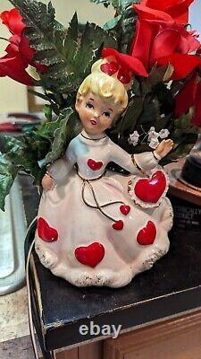'Vintage RELPO Céramique Valentine Heart Fille Jardinière en excellent état d'origine'