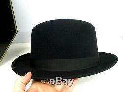 Vintage Stetson Feutre Noir Chapeau Fedora Homme Taille 7 1/4 Excellent État