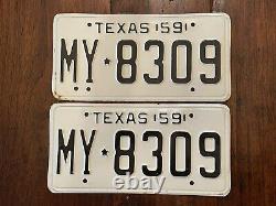 Vintage Texas Plates 1959 Original Excellent! Également Des Plaques Blanches