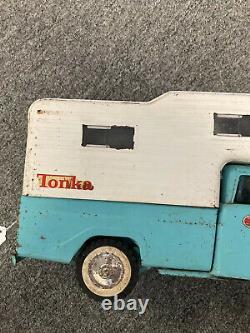 Vintage Turquoise Tonka De 1960 Camper Camion Excellent État D'origine