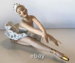Vintage Wallendorf Porcelaine Ballerina Blanc Tutu Condition Excellente